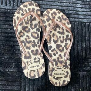 Cheetah flip flops